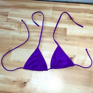 Bright purple Victoria’s Secret triangle halter bikini top, strappy, Medium